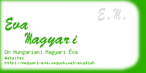 eva magyari business card